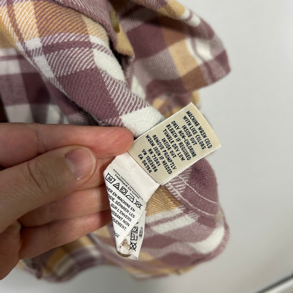 L.L.Bean Dusty Rose Pink Plaid Organic Cotton Flannel Shirt M Cozy Fall Layering - Picture 5 of 7